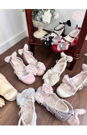 Sheep Puff Love Lace Medium Heel Shoes(Limited Pre-Order/8 Colours/Full Payment Without Shipping)